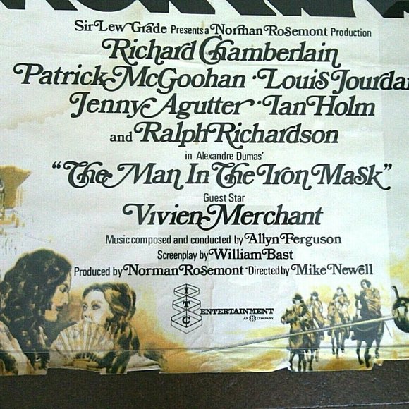 The Man in the Iron Mask Movie Poster Original Film Richard Chamberlain 1977 TV - Picture 5 of 16